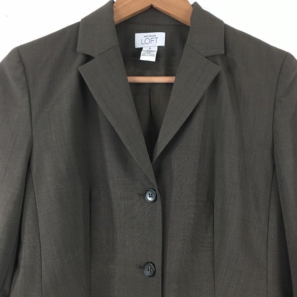 Ann Taylor LOFT Blazer Womens 4 Career Lined 3 Button Tailored Jacket - Picture 3 of 10